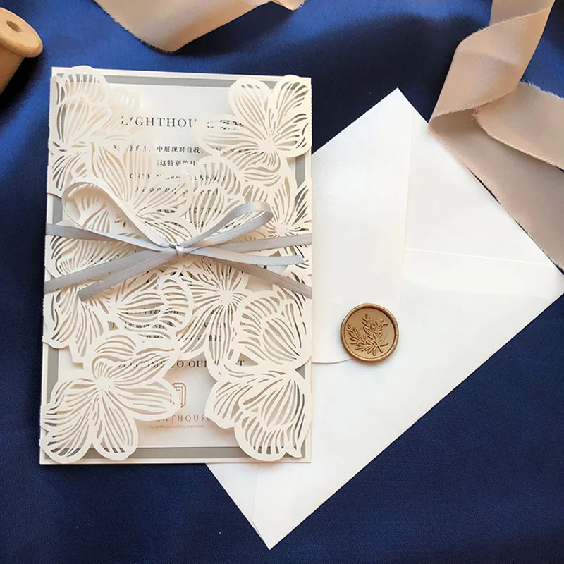 

50set Custom text Wedding invite card Party Invitation with envelope for Bridal shower Baby birthday parties guests