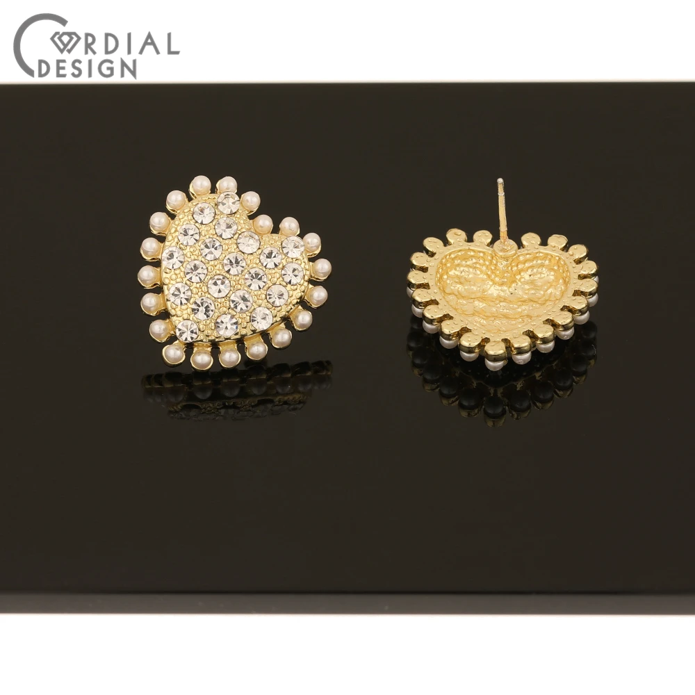 

Cordial Design 50Pcs Jewelry Accessories/Rhinestone Earring Stud/DIY/Geometry Shape/Imitation Pearl/Jewelry Findings Components