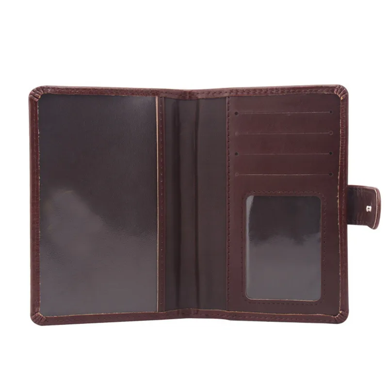 

Leather Passport Cover Men Travel Wallet ID Business Credit Card Holder Cover Pouch Russian Driver License Wallet Document Case