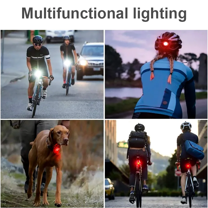 

2PCS USB Bike Taillight Set 6 Modes MTB Road Bike Front Tail Light LED Safety Warning Cycling Rear Back Lamp