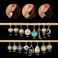 gold tragus dangle drop eye key round earring hoops helix piercing septum ear cartilage hoop earrings body jewelry for women