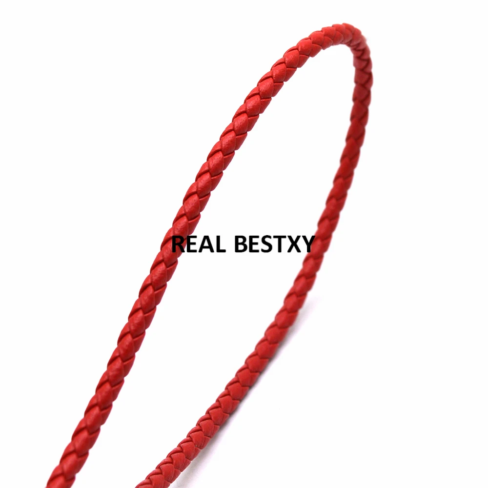 2m/lot approx 3mm red Braided Leather Bolo Cord Round Craft String Strip For Necklace Bracelet for jewelry strands wrist | Украшения и
