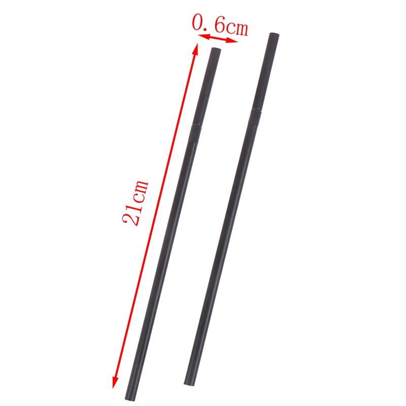 

100Pcs Drinking Straws 210mm Black White Long Flexible Wedding Party Supplies Plastic Drinking Straws Kitchen Accessories