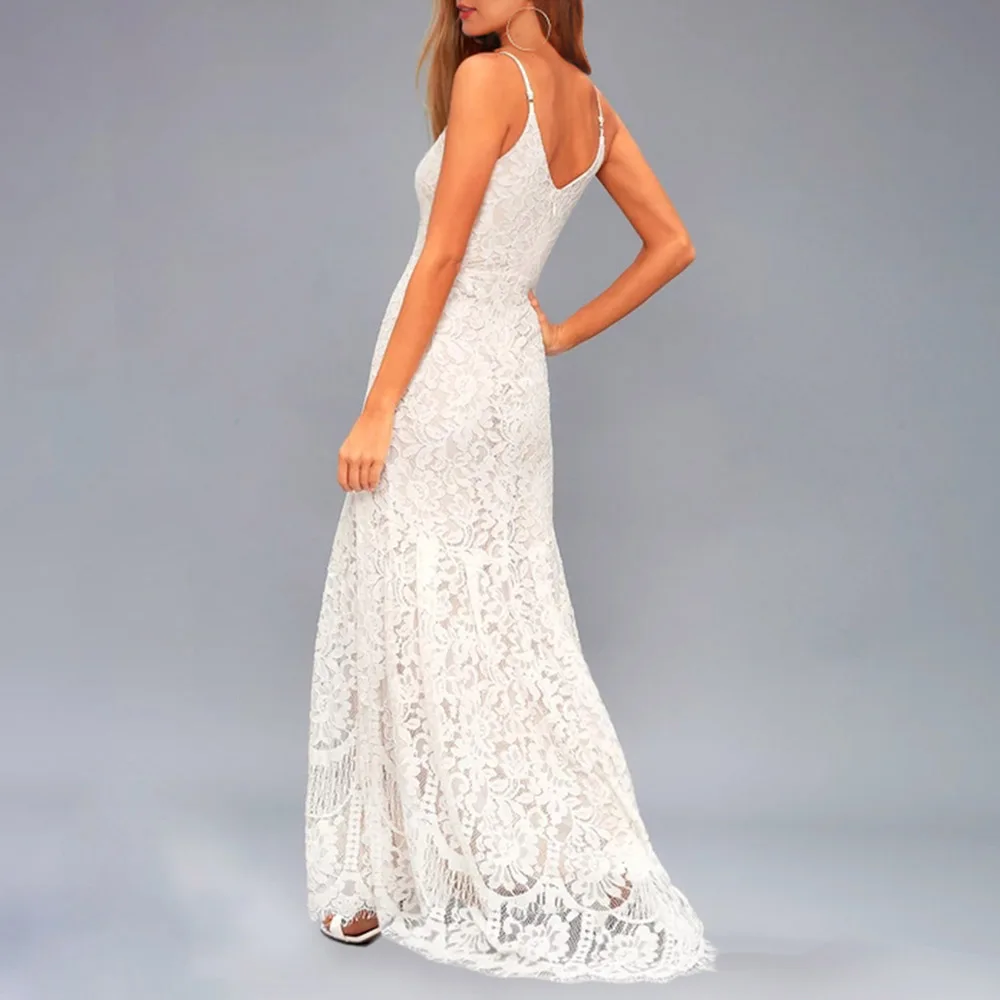 Женское вечернее платье в пол Dressv элегантное кружевное ажурное длиной до пола