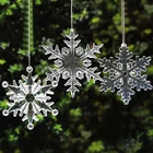 Искусственный прозрачный кристалл, снежинка, подвесное украшение, Рождественская елка, акриловая декоративная Снежинка, аксессуары для рукоделия