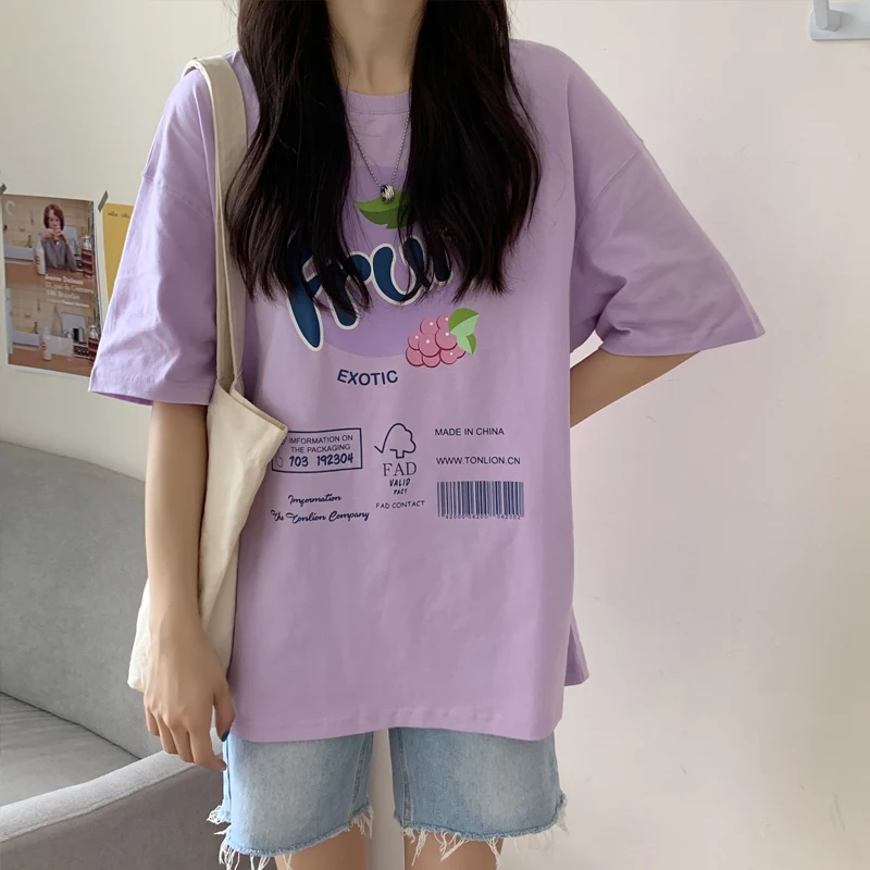 Модная брендовая футболка в гонконгском стиле с коротким рукавом Женская