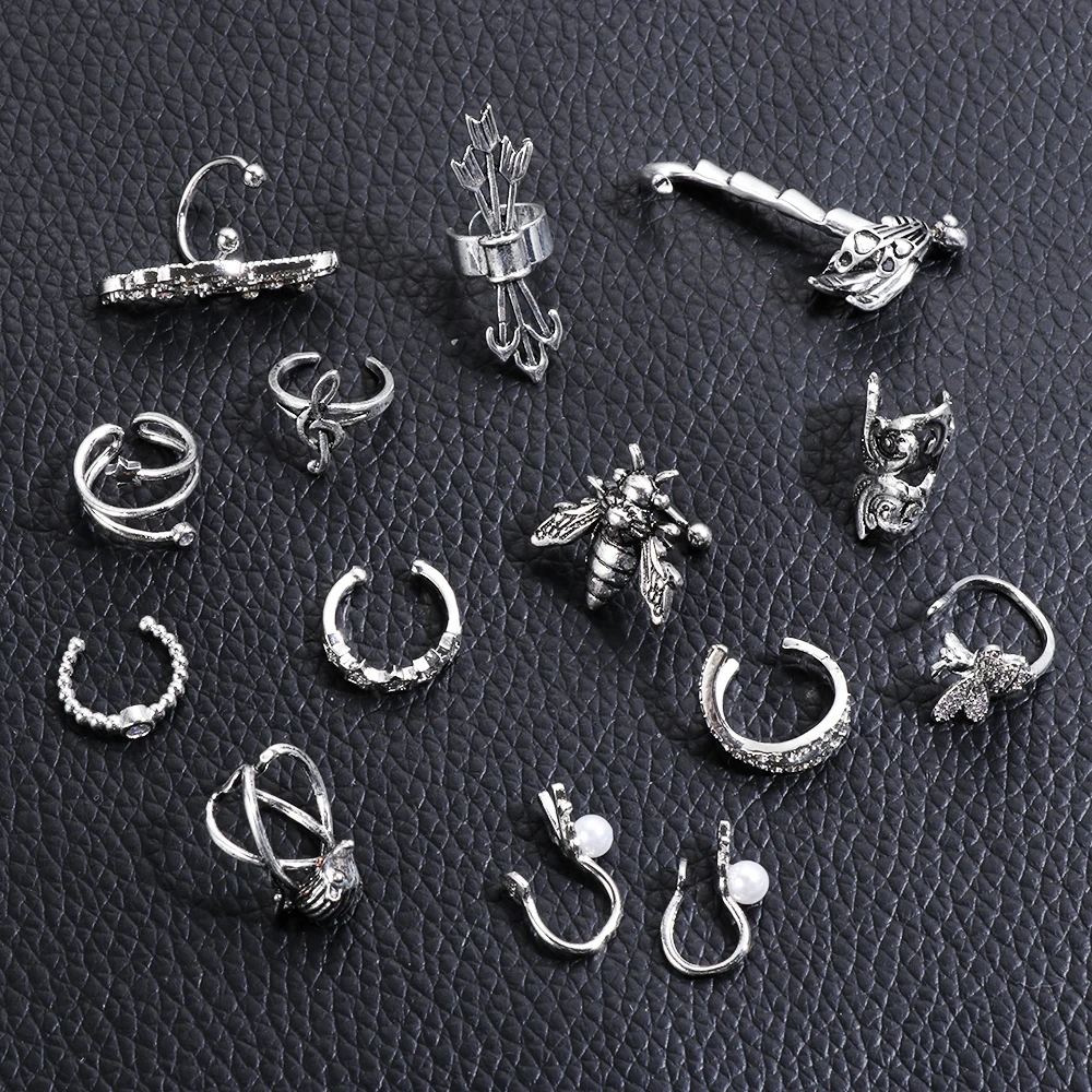 Модные клипсы для ушей без проколов подвеска в виде листьев и перьев не пирсинг