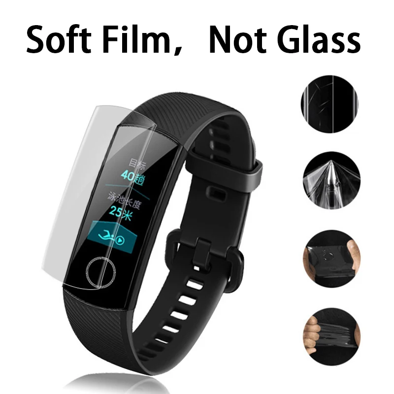 3 шт./партия, Полноэкранный протектор для huawei Honor Band 4 5, защитная пленка на Honor Band4, мягкая пленка, не закаленное стекло