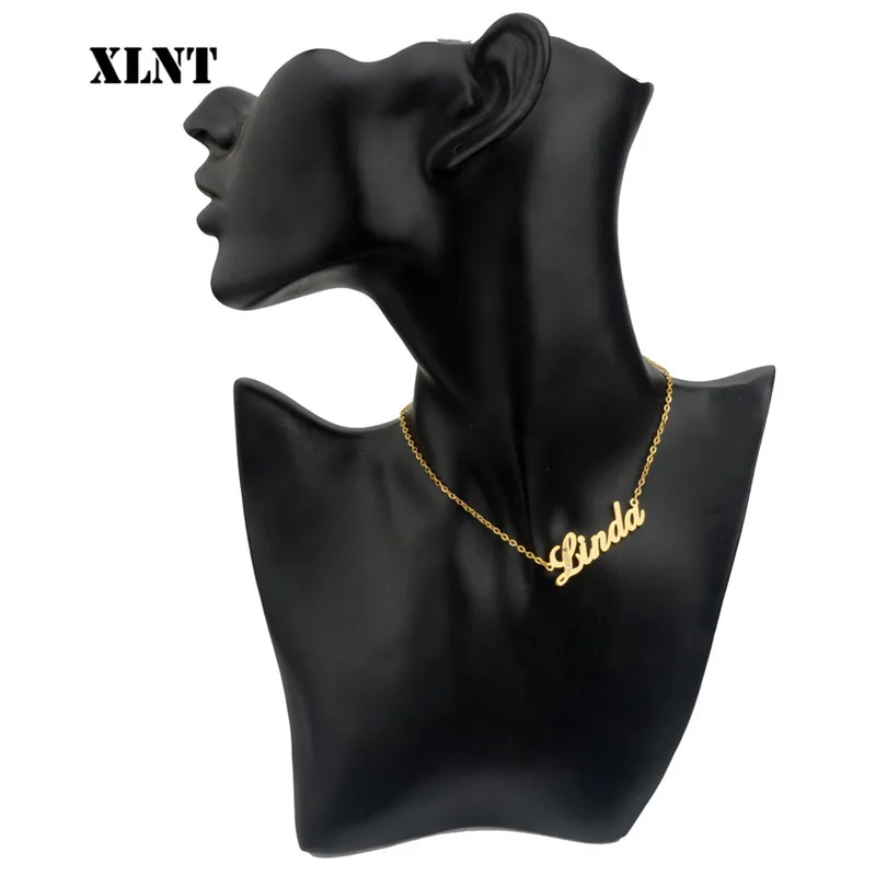 

XLNT Linda Name Necklace Gold Color Stainless Steel or Personalized Custom Necklaces Custom Name Necklace Personalized Pendant