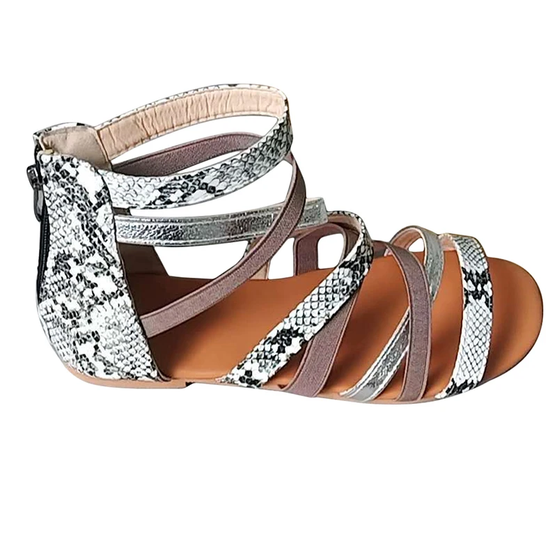 Летние женские сандалии на плоской подошве размера плюс Милые Пляжные с