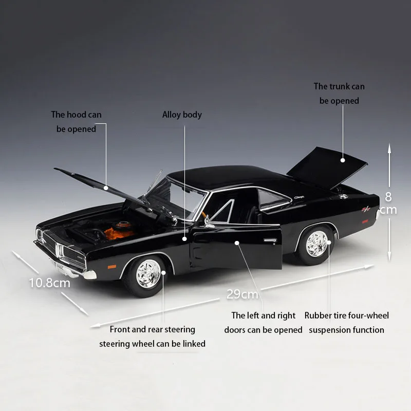Maisto литая модель автомобиля DODGE CHARGER R/T 1:18 высокая имитация автомобилей из