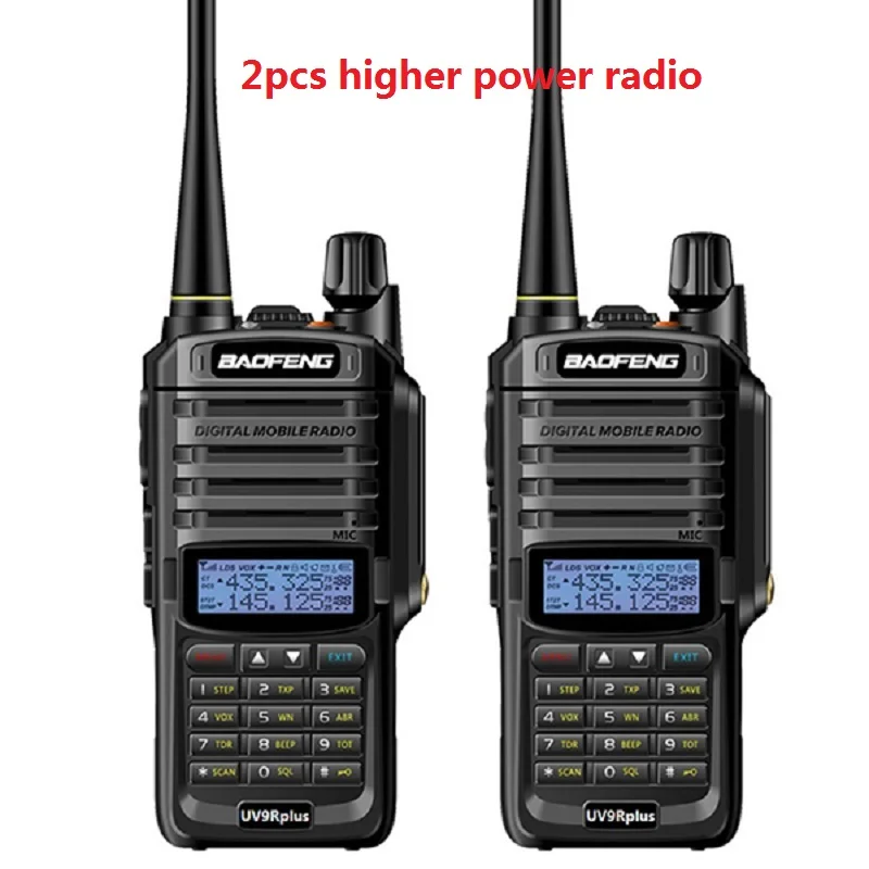 2pcs higher power 2 шт. Высокая мощность 10 Вт Baofeng UV-9R плюс Водонепроницаемый двухканальные рации двухстороннее радио дальность 25 км cb радио comunicador рация - Цвет: 2pcs higher power
