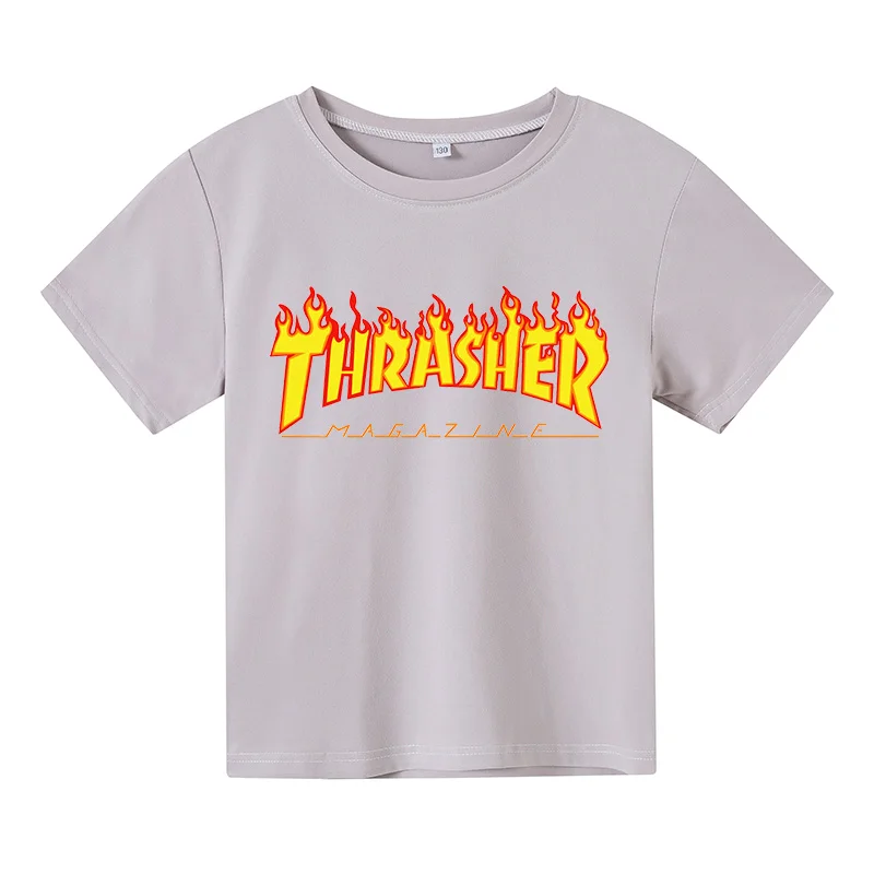 

2021 Summer Flame Solid Color Children's T-shirt Fashion Slim Top O-neck Kids Short Shirt Baby Clothes T-shirt
