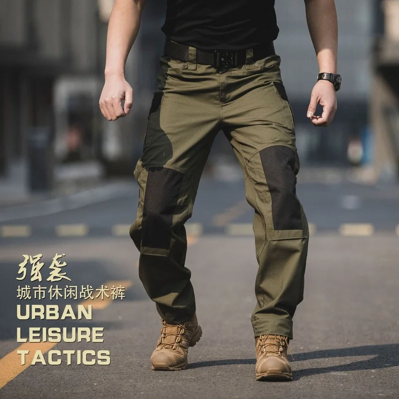 

Outdoor straight tactical pants men's anti water splashing overalls urban commuter training pants