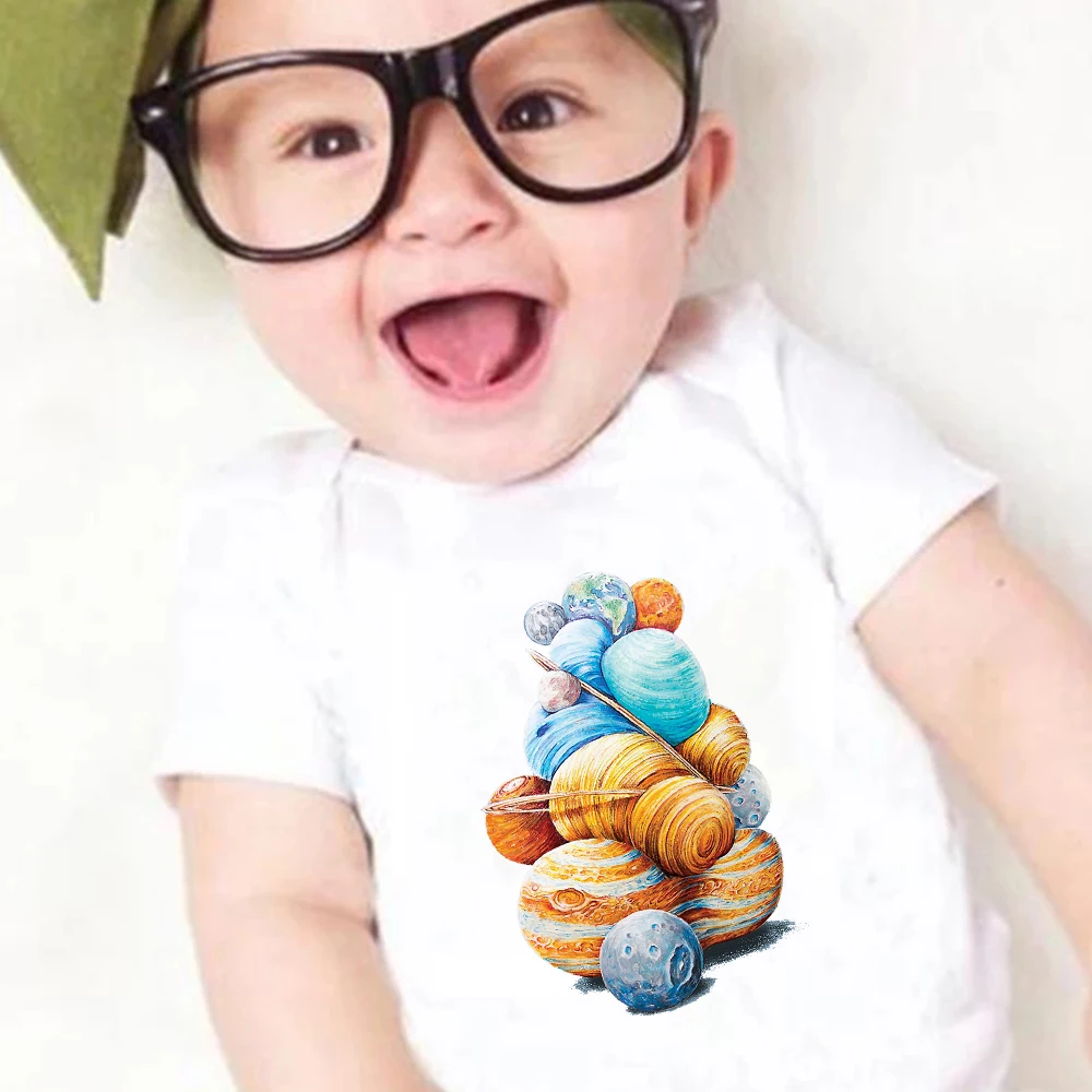

Plus Size Newborn Bodysuit Saturn and Birds Novely Baby Boy Girl Clothes 0-24M Loose O-neck Onesie Vetement Trendy Casual