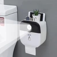 multifunctional intelligent toilet light smart motion sensor night light with toilet paper shelf box tissue mobile phone holder