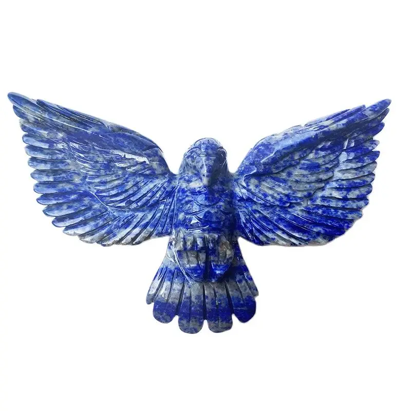 

Natural Lapis Lazuli Stone Hand Carving Eagle Figurine Crystal Healing Reiki Home Decor
