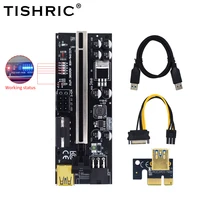 tishric riser 009c009s plus pcie riser for video card usb3 0 cable pci e 16x riser pci express 6pin power card for miner mining
