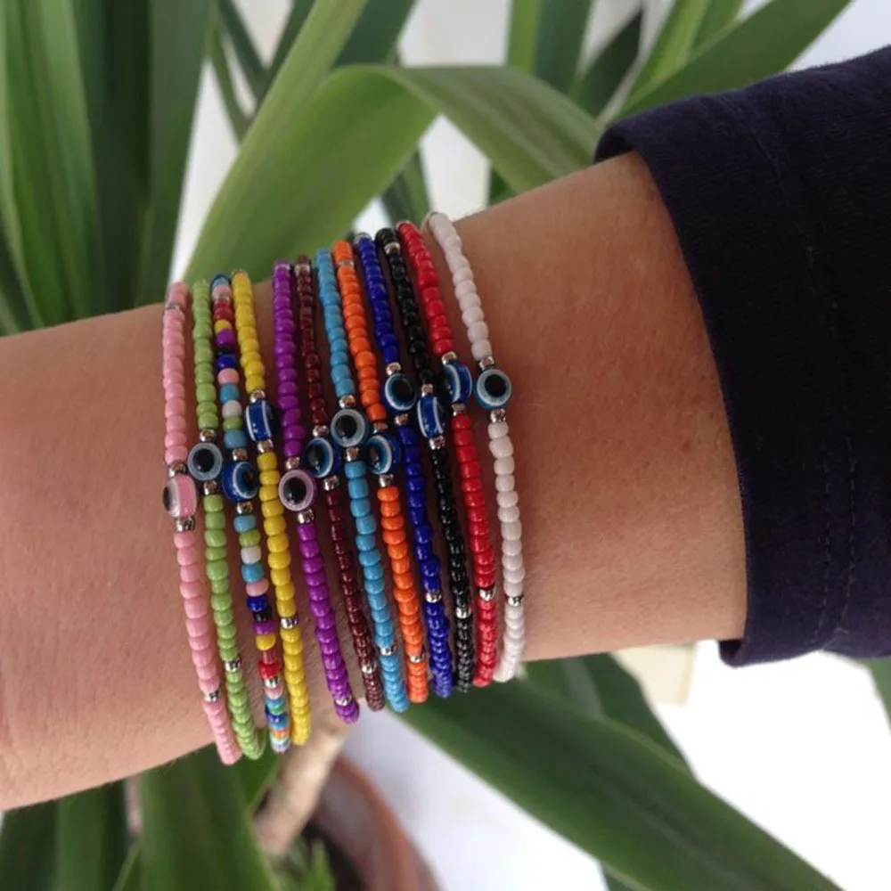 Новый цветной браслет из рисовых бусин в стиле бохо 2020 модные красные украшения