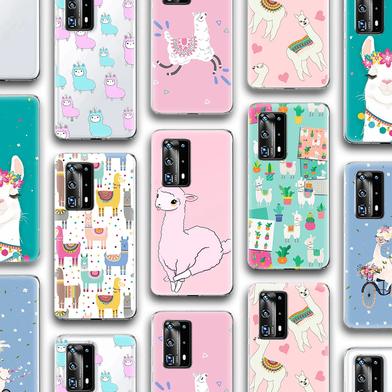 

Cute Funny Alpaca Case for Huawei P30 P40 P20 Mate 30 20 Honor 10 20 10i 20i Nova 5T 5 5i Pro Lite P Smart Plus 2019 Silicone