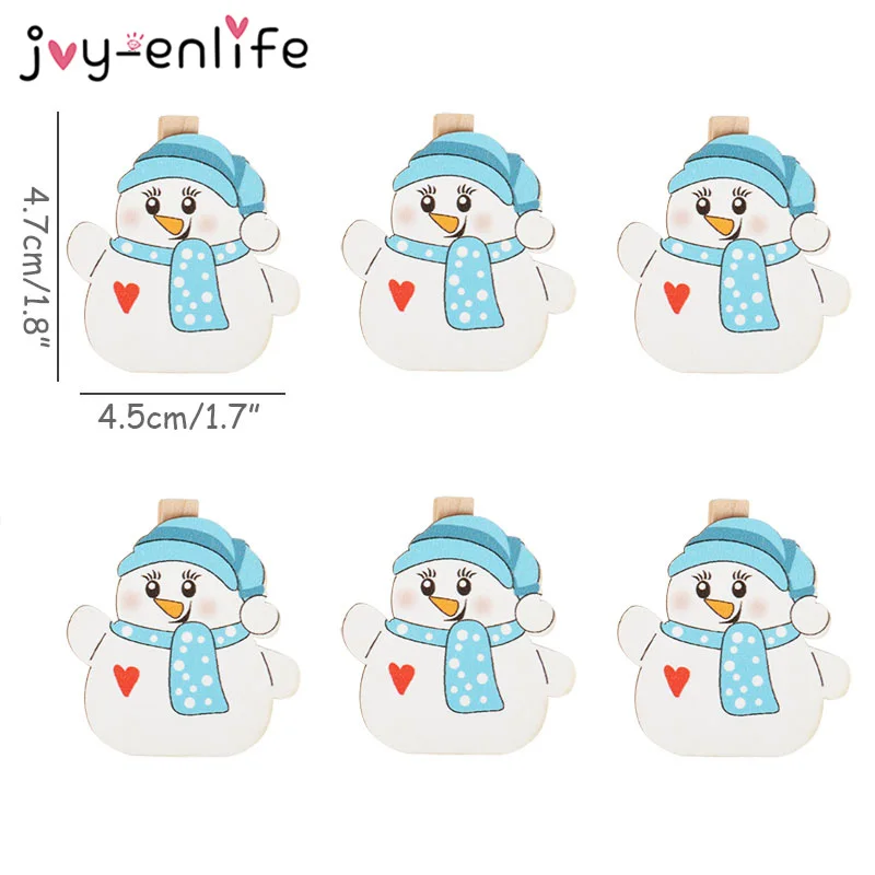 6 шт. креативные рождественские деревянные Мультяшные зажимы Санта-Клаус