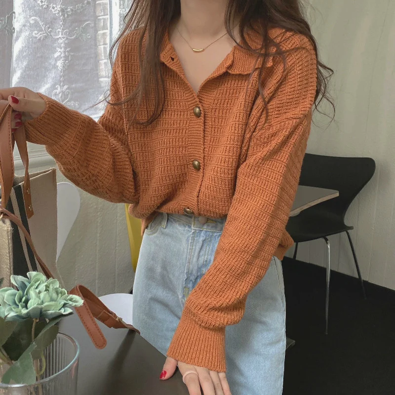 Ленивый стиль свитер кардиган пальто для женщин 2021 Ранняя осень новый свободный