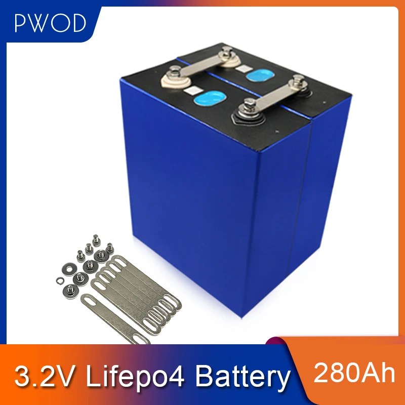PWOD 4 шт. 280AH 3 2 V Lifepo4 призматический аккумулятор для DIY солнечной системы Golf Cart RV EV 12V