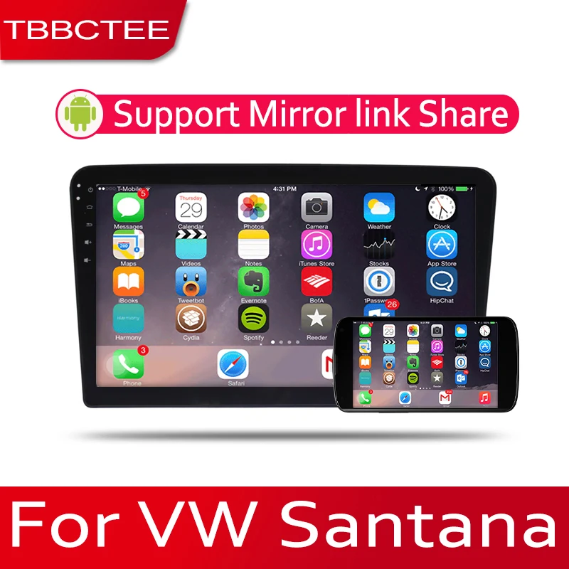 TBBCTEE 2din автомобильный мультимедийный Android Авторадио Радио GPS плеер для Volkswagen VW