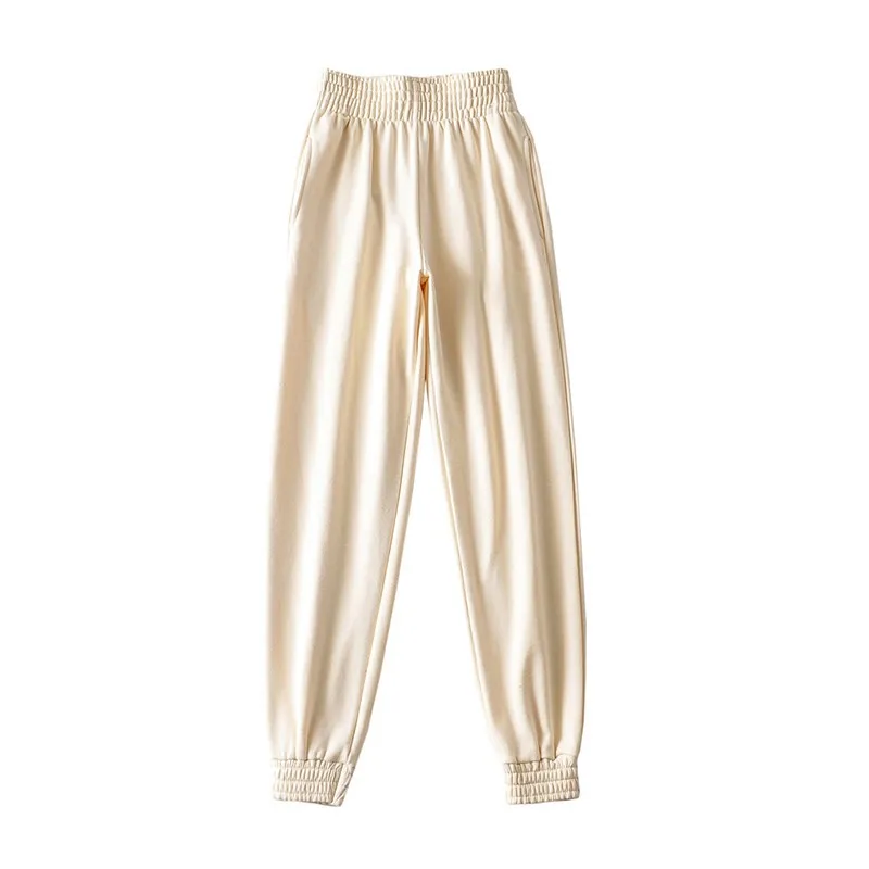 

Artsnie High Waist Harem Pants Women Winter Double Pockets Trousers Femme Streetwear Casual Knitted Sweatpants Harem Pants Mujer