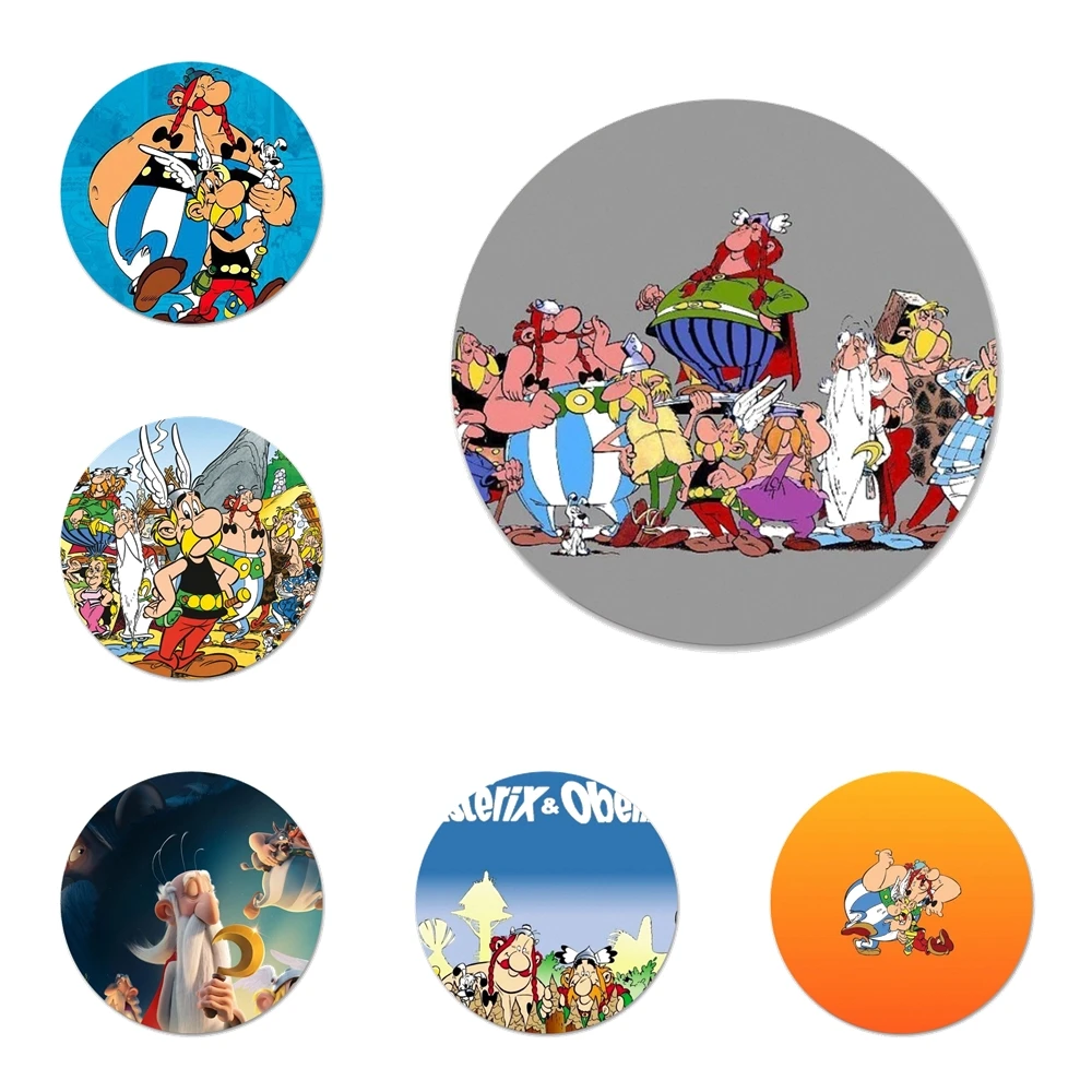 

58 мм, Мультяшные знаки asterix и obelix, значки, значки, украшения, броши, металлические значки для украшения одежды, рюкзака