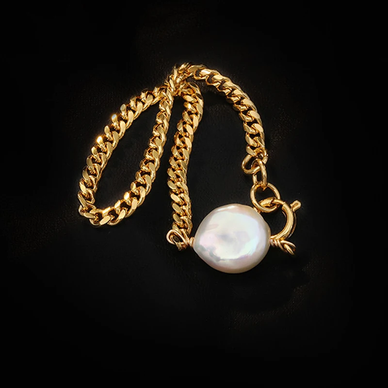 

2021 New 100% nature pearl bracelet women wedding gifts, minimalism gold color chain bracelets jewelry 16.8cm