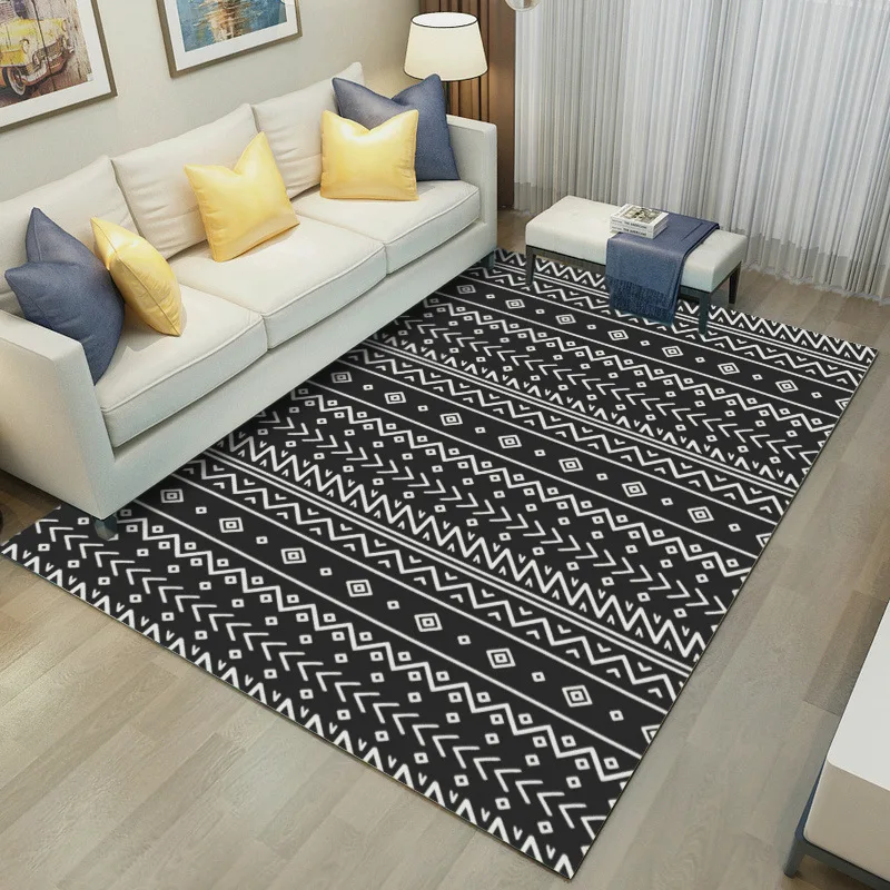 

Nordic 3D Geometric Printed Carpet Living Room Sofa Floor Carpets Bathroom Non-slip Rug Bedroom Decoration Washable Large Rugs
