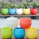 Креативный экологически чистый цветной мини круглый пластиковый цветочный горшок для сада, дома и офиса