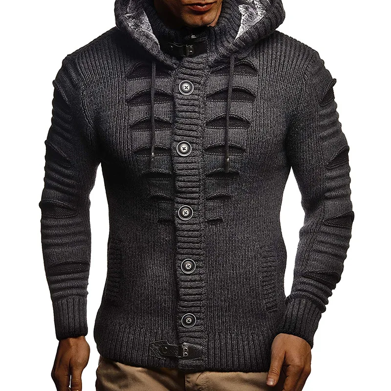 

Mens Clothes Sweater Men 2021 New Casual Slim Solid Knitted Sweater Full Sleeve Cardigan Hooded Sweaters Knitwear Coat Men