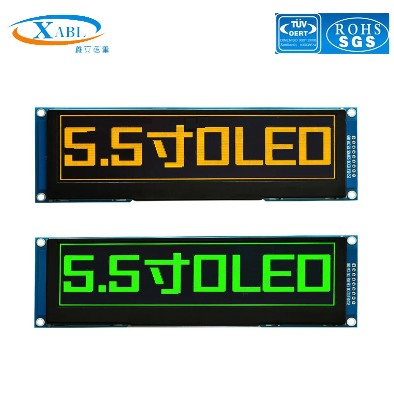 XABL 5.5 Inch OLED Module Resolution 256*64P OLED Display Module SSD1322  SPI PM material SPI 9Pin Factory Outlet Custom Size
