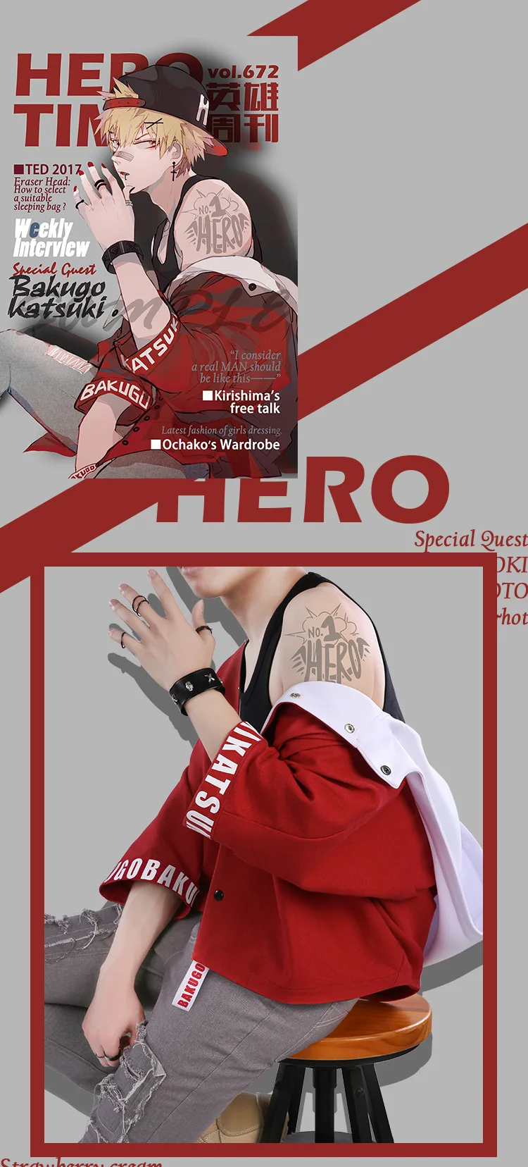 DokiDoki, аниме, мой герой, научная школа, косплей, Boku, No Hero, Academy, косплей, Bakugou, кацуки, Doujin, костюм для мужчин, Bakugou, кацуки, костюм