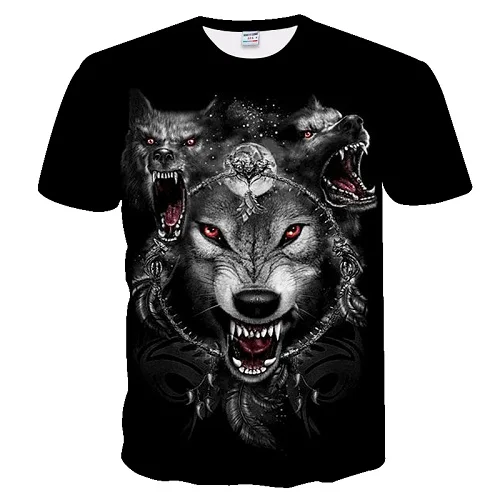 

2020 Summer Kids clothes 3D T shirt Animal t-shirt Wolf Head Fashion Children T-shirt Boy Girl Clothing Tee Tops