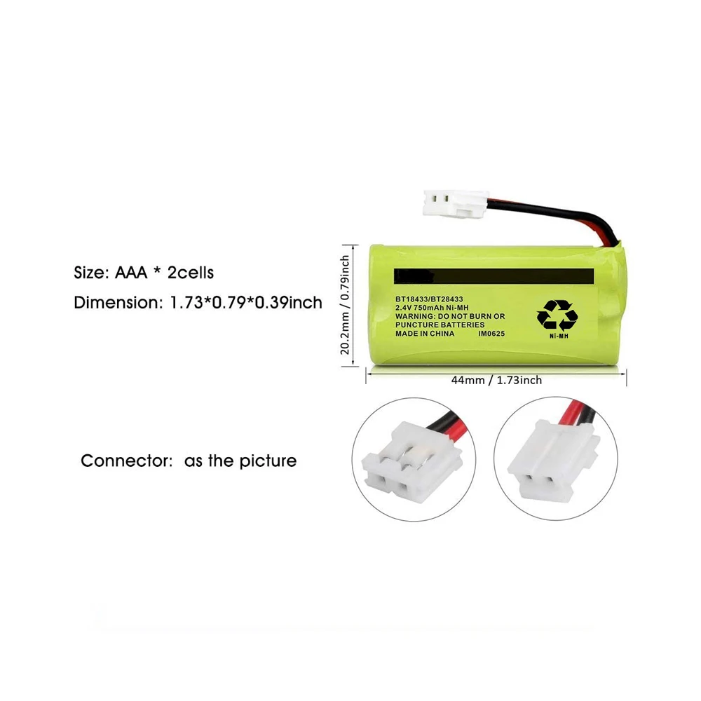 culhye bt18433bt28433 2 4v 750mah 2 pack ni mh battery for att vtech cordless phone cs6229 bt184342 bt1022 2sn aaa55h s j1 free global shipping