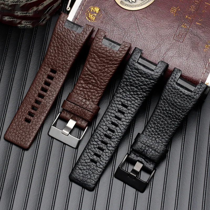 For Diesel DZ1216 DZ1273 DZ4246 DZ4247DZ287 wrist straps black brown Genuine leather watchband  32*17mm  Dedicated men bands