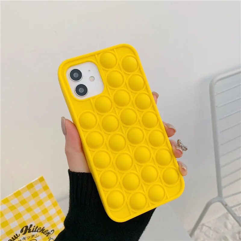 

【Yellow】iPhone13 Pro max mobile phone case decompression 12 Pro Apple 11 7 8 XS rat control pioneer silicone protective cover