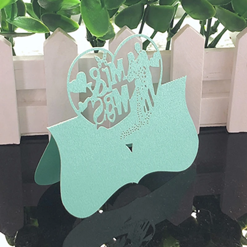 50 шт. MR & MRS Love Heart перламутровая карточка для расстановки стола своими руками имя