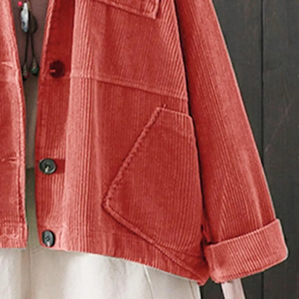 

Jacket Women Spring Casual Corduroy Pocket Plus Size 5XL Coat Chaqueta Mujer Veste Femme Ceket Kurtka Bolerko Cazadora Mujer