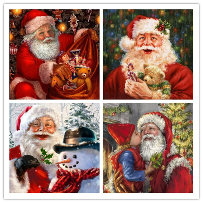 DIY Алмазная картина Санта Клаус вышивка мультфильм круглая домашняя декорация