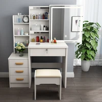 led modern dressing table cabinet dressing cabinet apartment white desk bedroom vanity desk with light mirror dresser pink table