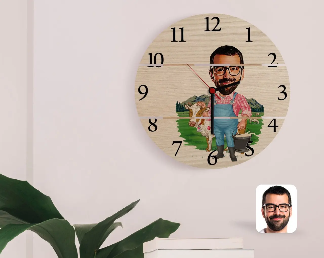 

Personalized Custom Farmer Caricature Of Authentic Wooden Pallet Saat-1