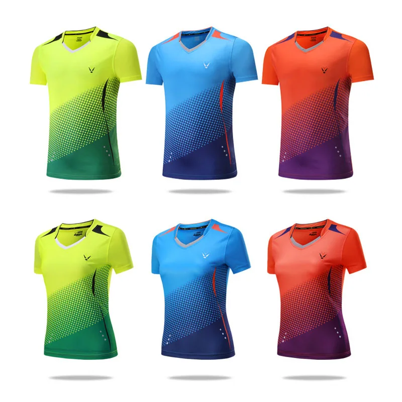 

Новые рубашки для бадминтона, женские/мужские тренировочные футболки для сухого фитнеса, Теннисный костюм, спортивная короткая футболка, т...