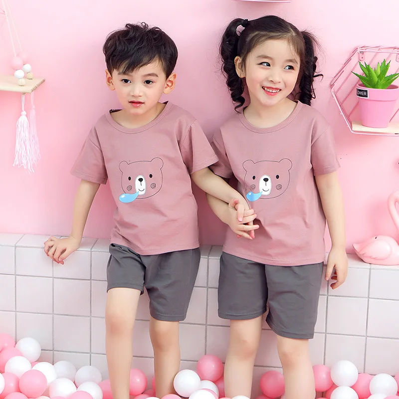 

Summer Kids Clothing Sets Cartoon Baby Girls Clothing Sets Top+pant 2pcs/Sets Children Casual Boys Clothes Sport T Shirt Shorts