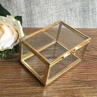 Шкатулка для ювелирных изделий, стеклянный контейнер геометрической формы для демонстрации сережек и колец, Ювелирная фурнитура для домашнего декора