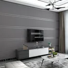 Замшевая Нетканая ткань, 3D полосатая настенная бумага для стен, рулон современной гостиной, дивана, фона для телевизора, домашняя настенная бумага