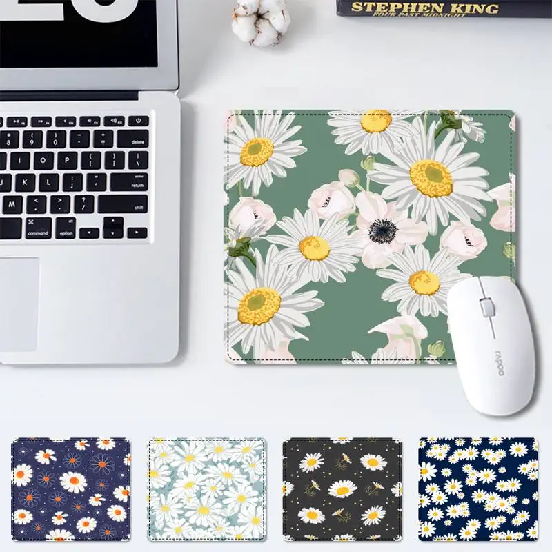

YNDFCNB Floral Daisy Laptop Gaming Mice Mousepad For Small Mouse Pad